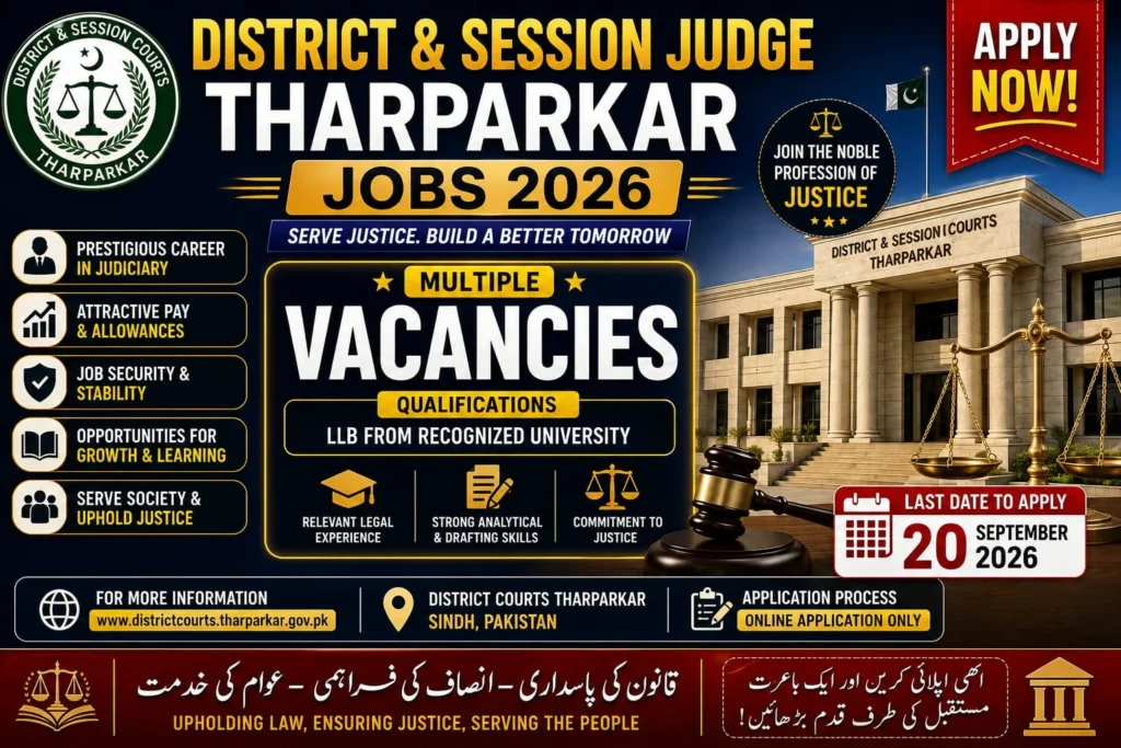 District & Sessions Judge Tharparkar Jobs 2026 – Secure Your Future – Apply Now