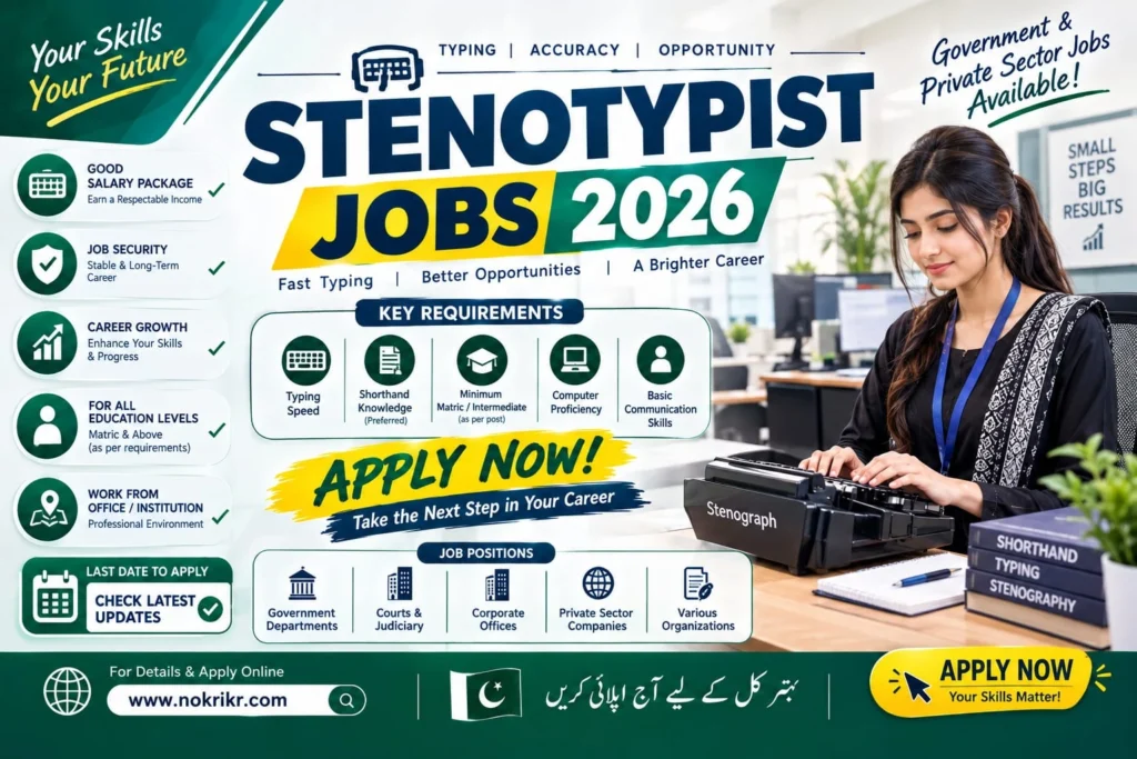Stenotypist Jobs 2026 – A Gateway To A Brighter Future – Apply Now