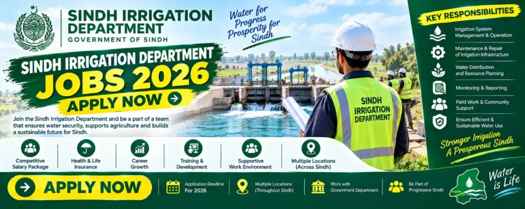 Sindh Irrigation Department Jobs 2026 – Apply Online – Secure Your Future