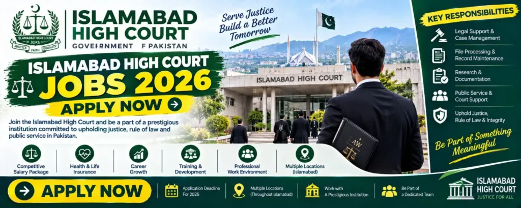 Islamabad High Court Jobs 2026 – Apply Now To Get A Job In IHC