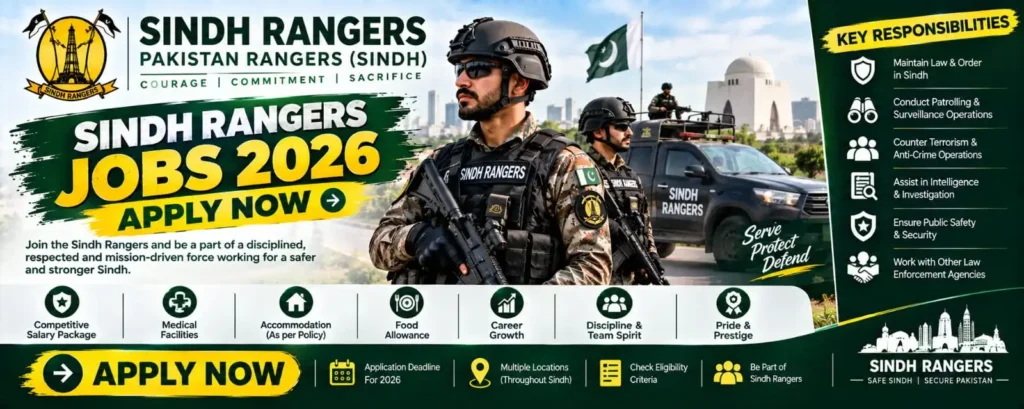 Sindh Rangers Jobs 2026 – Apply Online for a Career in the Paramilitary Force
